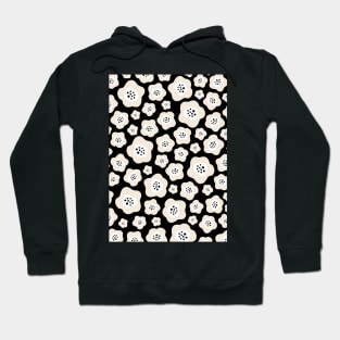 Funky Floral Pattern II in Cream and Black Hoodie